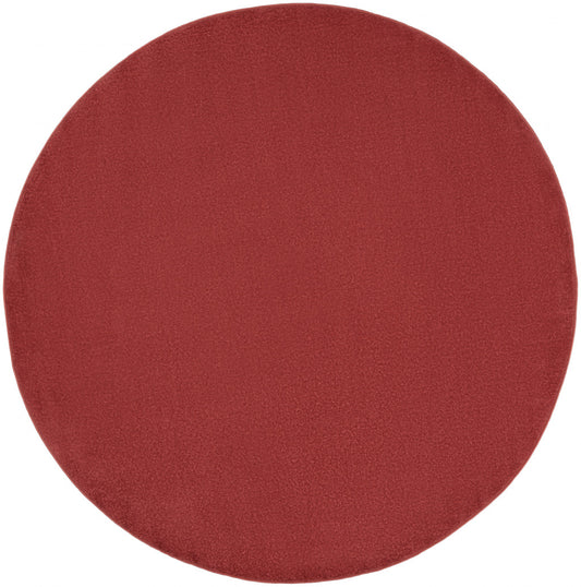 8' X 8' Brick Red Round Non Skid Indoor Outdoor Area Rug