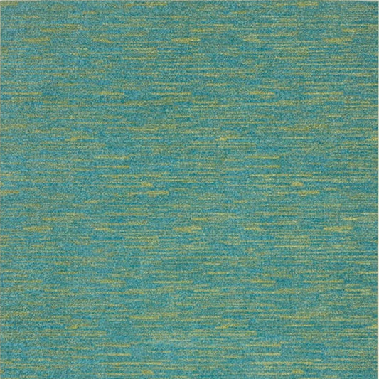 6' X 9' Blue And Green Striped Non Skid Indoor Outdoor Area Rug