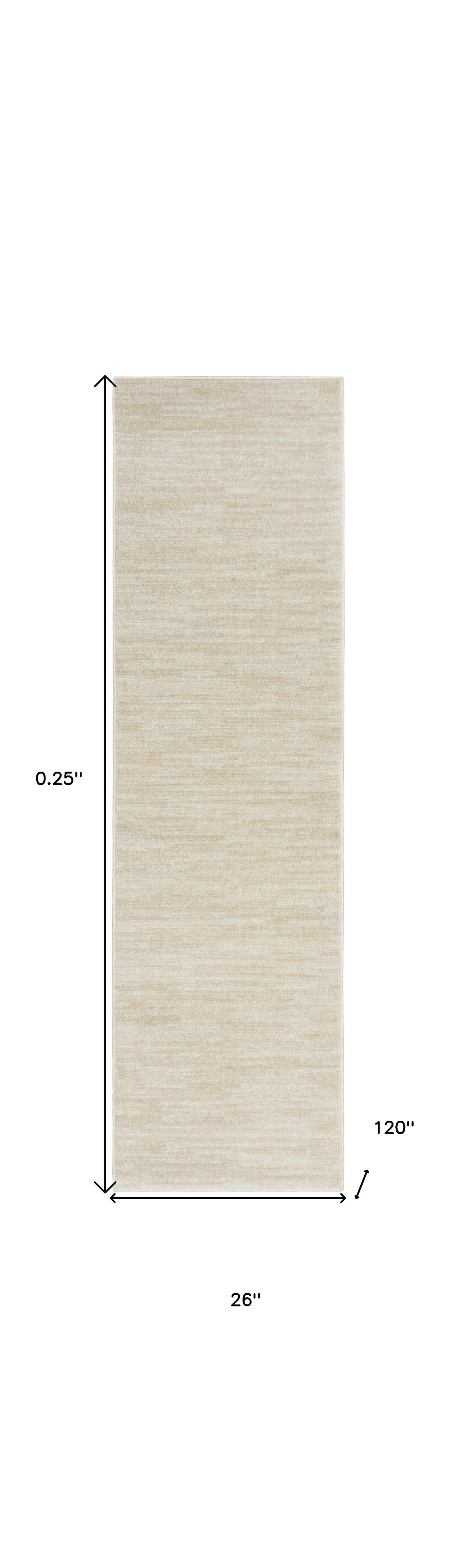 2' X 10' Ivory And Beige Non Skid Indoor Outdoor Runner Rug