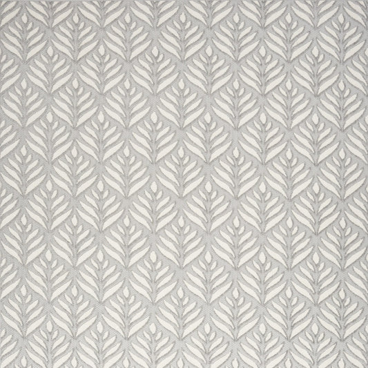 9' X 12' Grey Floral Stain Resistant Non Skid Area Rug