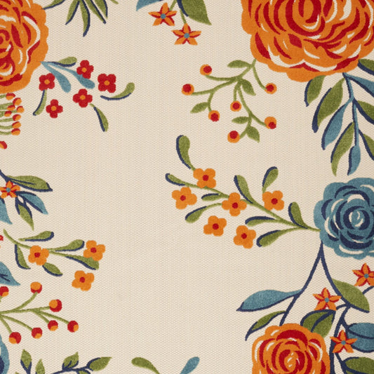 6' X 9' Multicolor Floral Stain Resistant Non Skid Area Rug