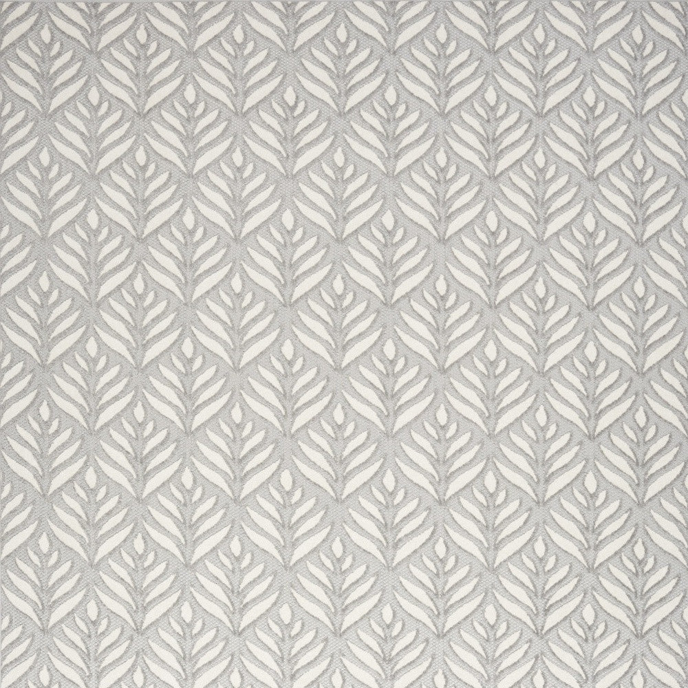 5' X 8' Grey Floral Stain Resistant Non Skid Area Rug