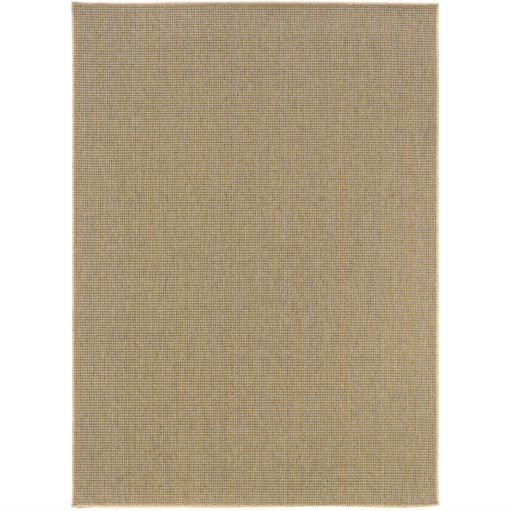 7' x 10' Beige Stain Resistant Indoor Outdoor Area Rug