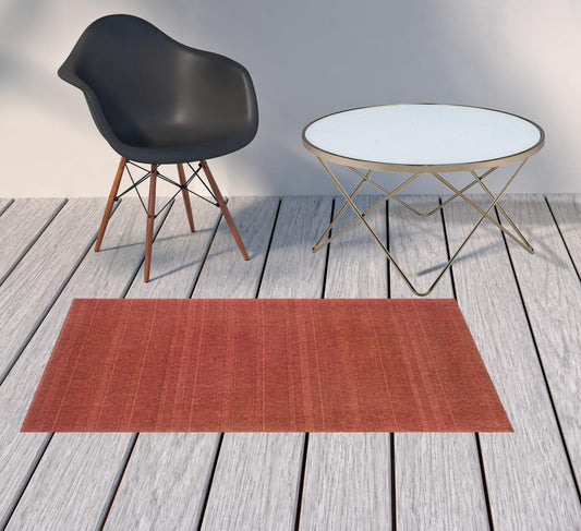 2' X 4' Red Stain Resistant Indoor Outdoor Area Rug