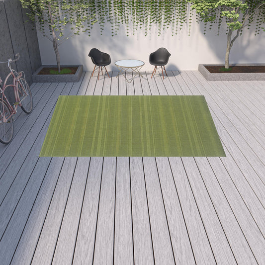 9' X 13' Green Stain Resistant Indoor Outdoor Area Rug