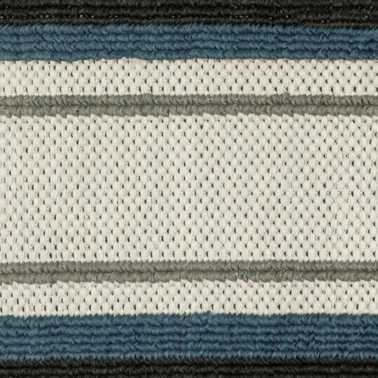 8' x 10' Blue and Beige Geometric Stain Resistant Indoor Outdoor Area Rug