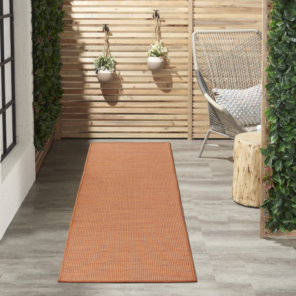 8' Rust Power Loom Runner Rug