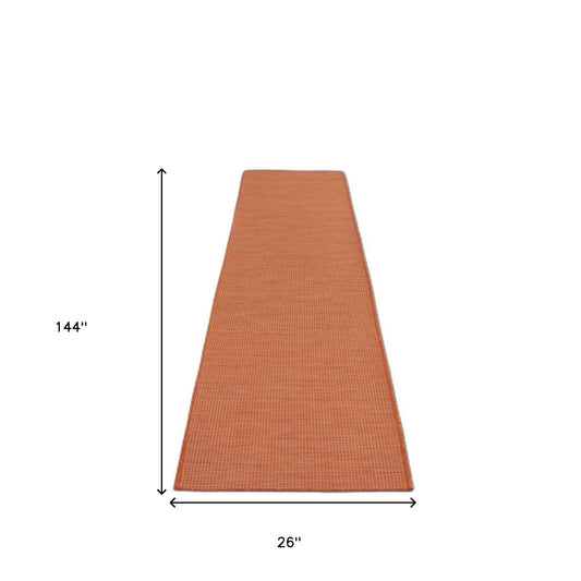 12' Rust Power Loom Runner Rug