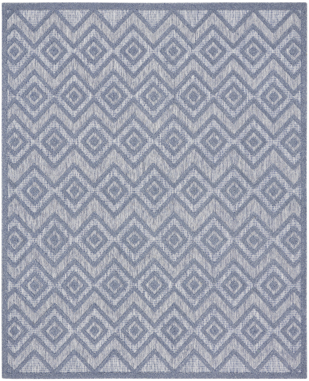 9' x 12' Blue Geometric Flatweave Area Rug