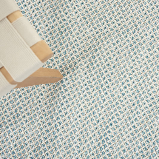 9' x 12' Blue Geometric Power Loom Area Rug