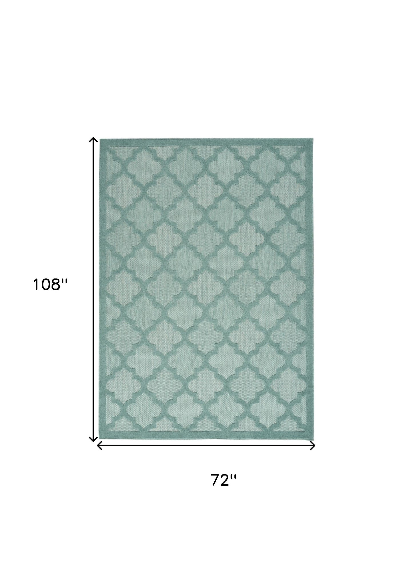 6' X 9' Aqua Geometric Flatweave Area Rug