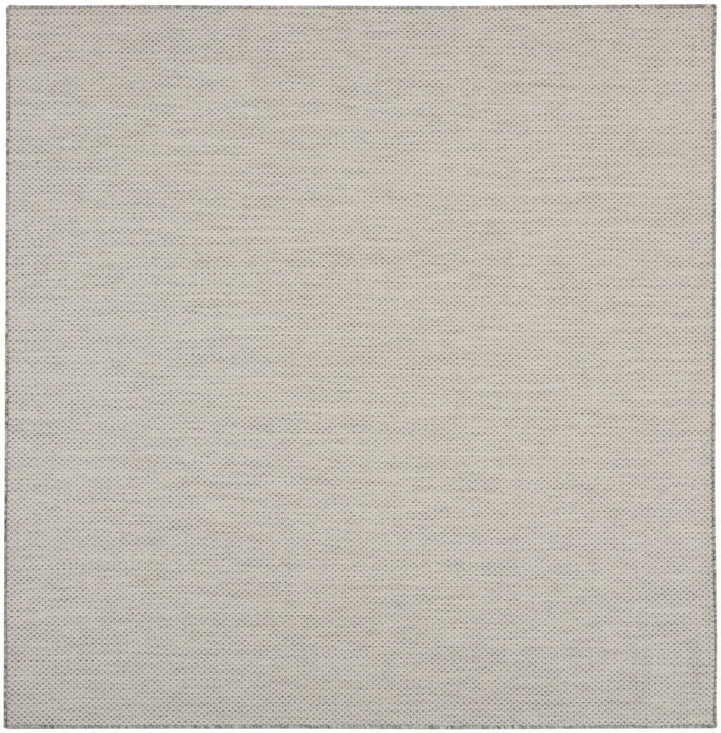8' Silver Square Geometric Power Loom Area Rug