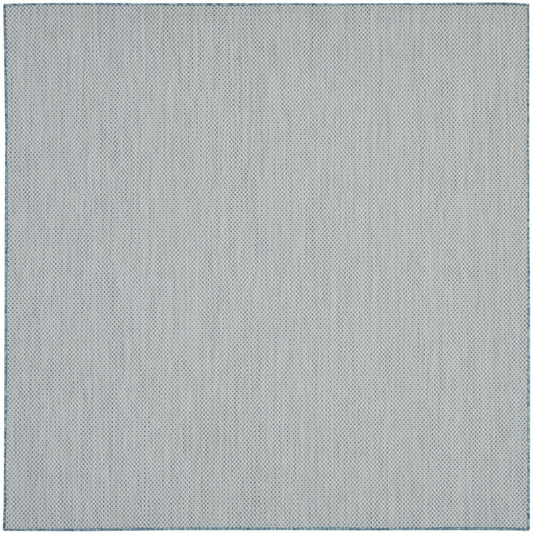 8' Blue Square Geometric Power Loom Area Rug