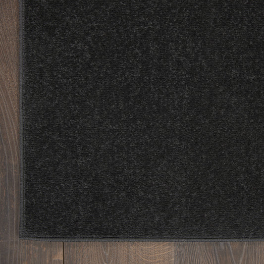 5' X 8' Black Power Loom Area Rug