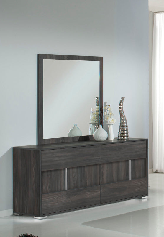 41" Grey Mdf Veneer And Glass Mirror