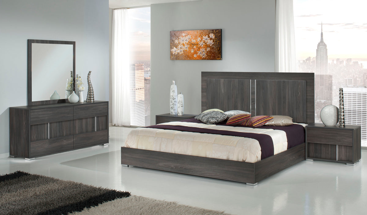 41" Grey Mdf Veneer And Glass Mirror