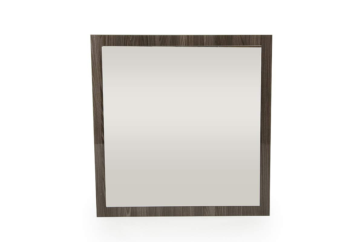 41" Grey Mdf Veneer And Glass Mirror