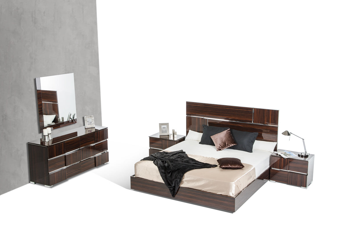 39" Ebony Mdf Veneer And Glass Mirror
