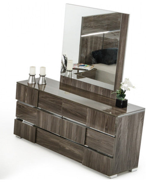 39" Ebony Mdf Veneer And Glass Mirror