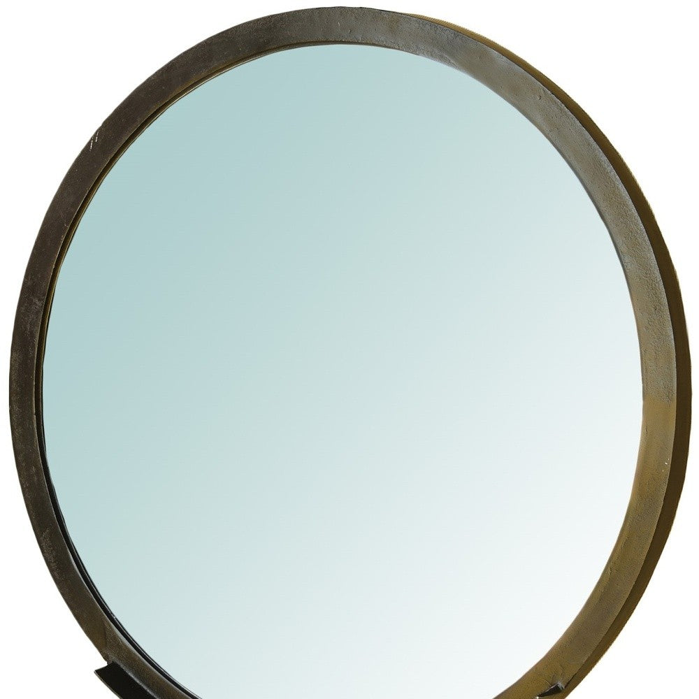 30" Gold Round Framed Accent Mirror