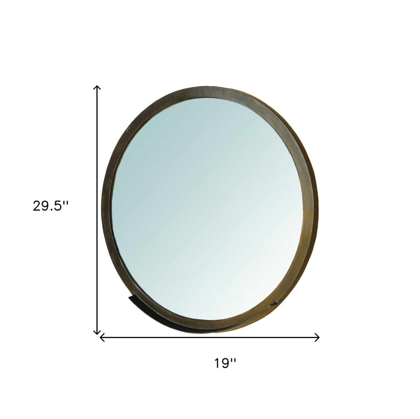 30" Gold Round Framed Accent Mirror