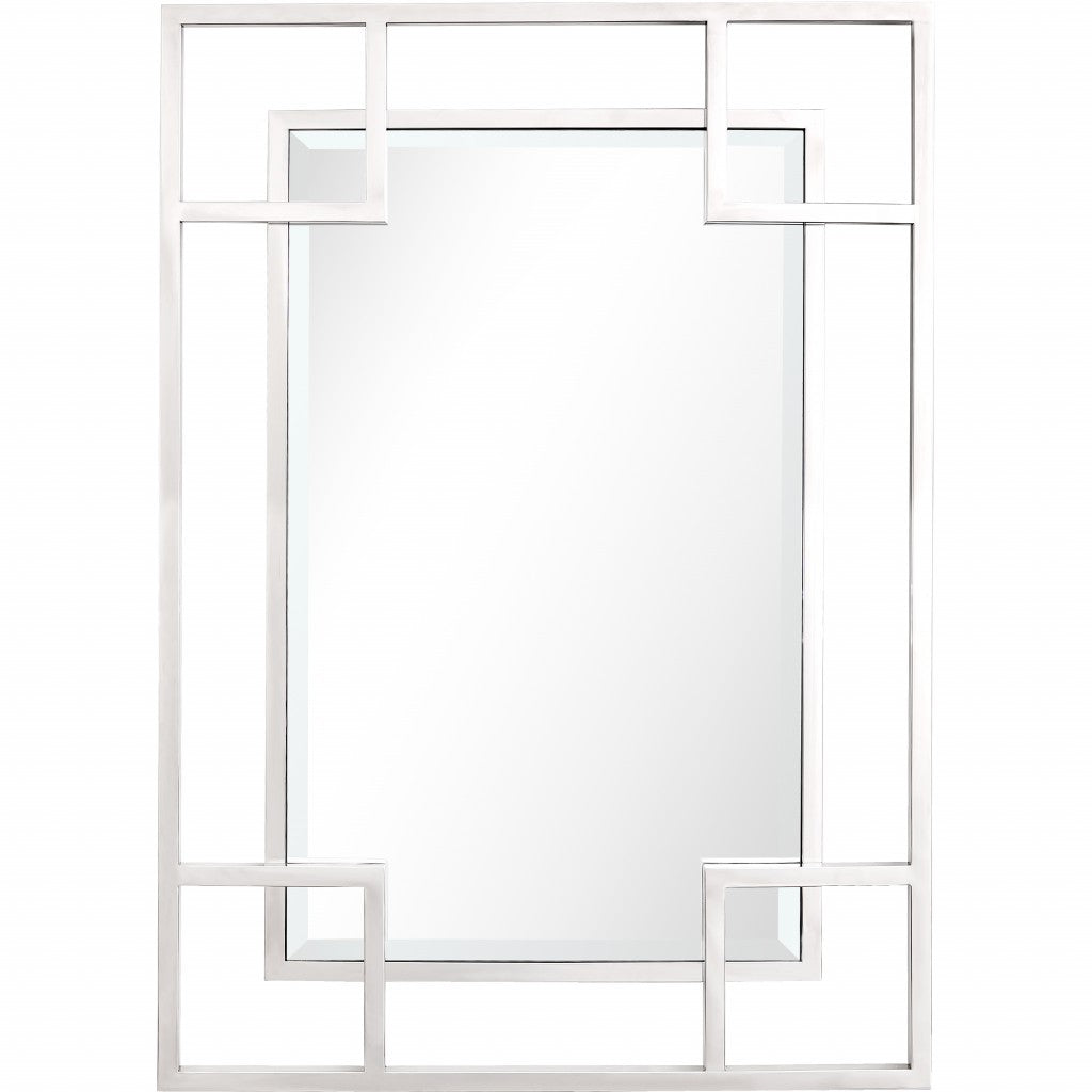42" Silver Metal Framed Accent Mirror