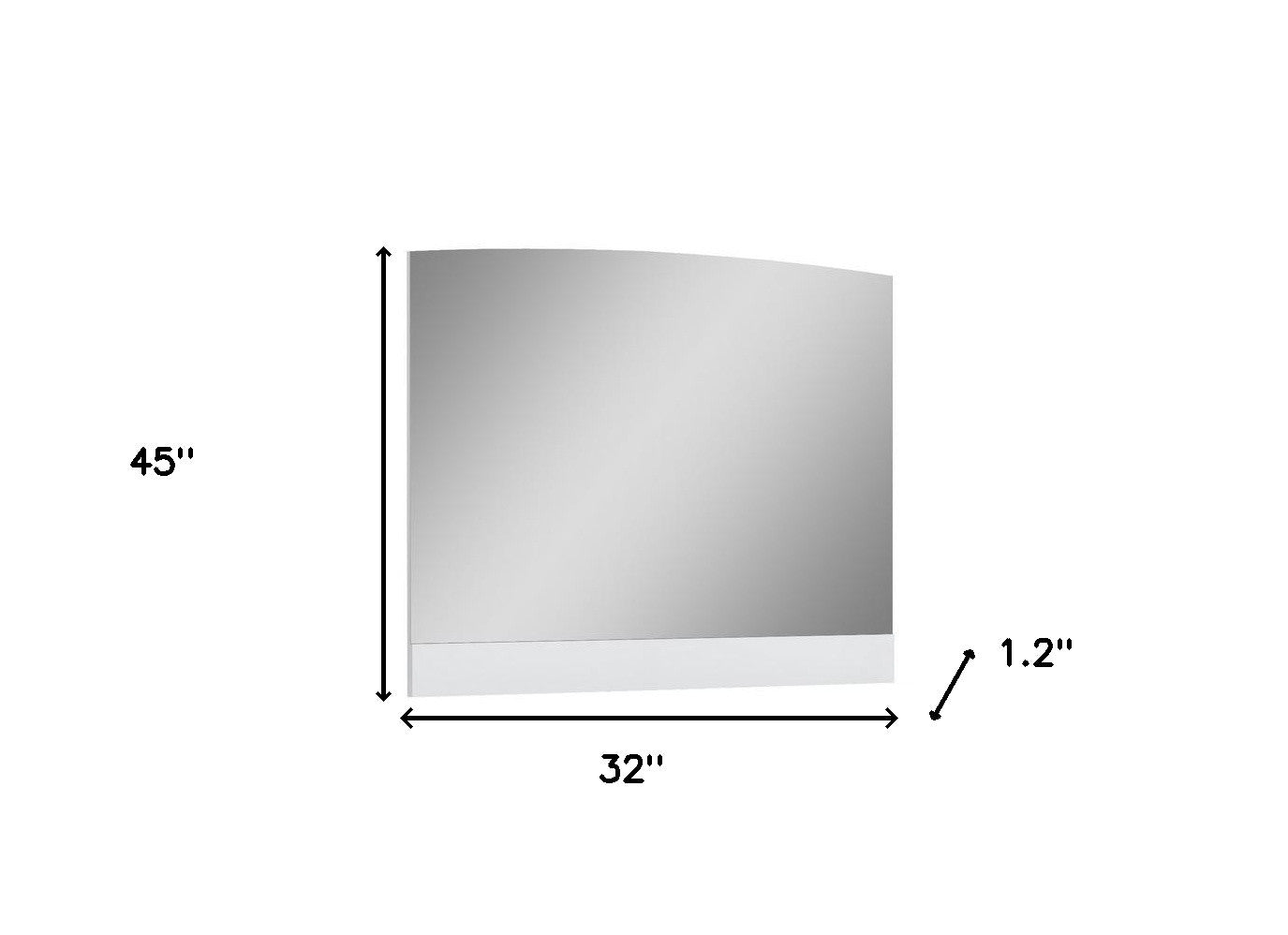 45" White Partial Frame Dresser Mirror