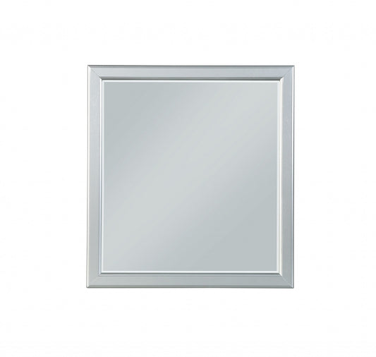 Simple Platinum Wooden Mirror