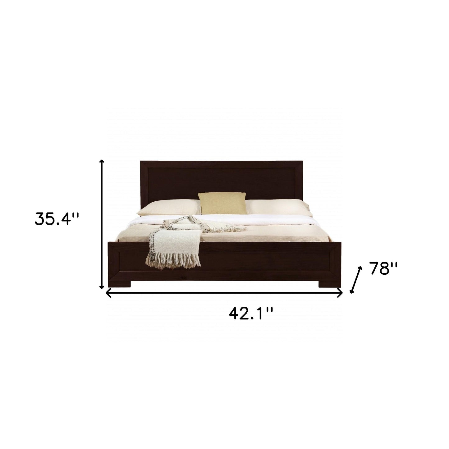 Espresso Wood Twin Platform Bed