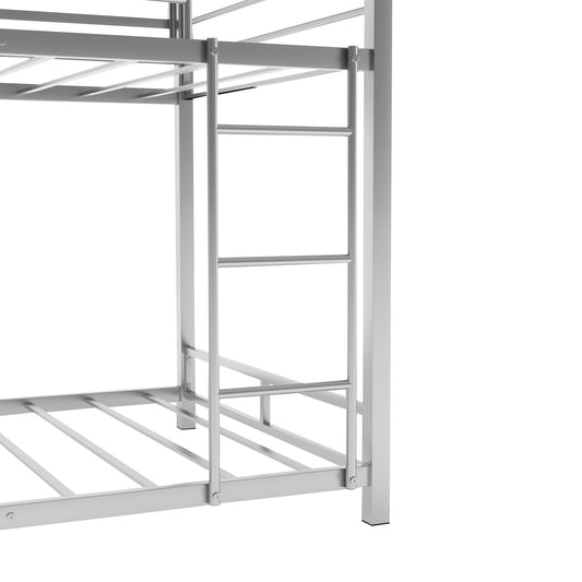 Silver Twin Over Twin Over Twin Traditional Bunk Bed