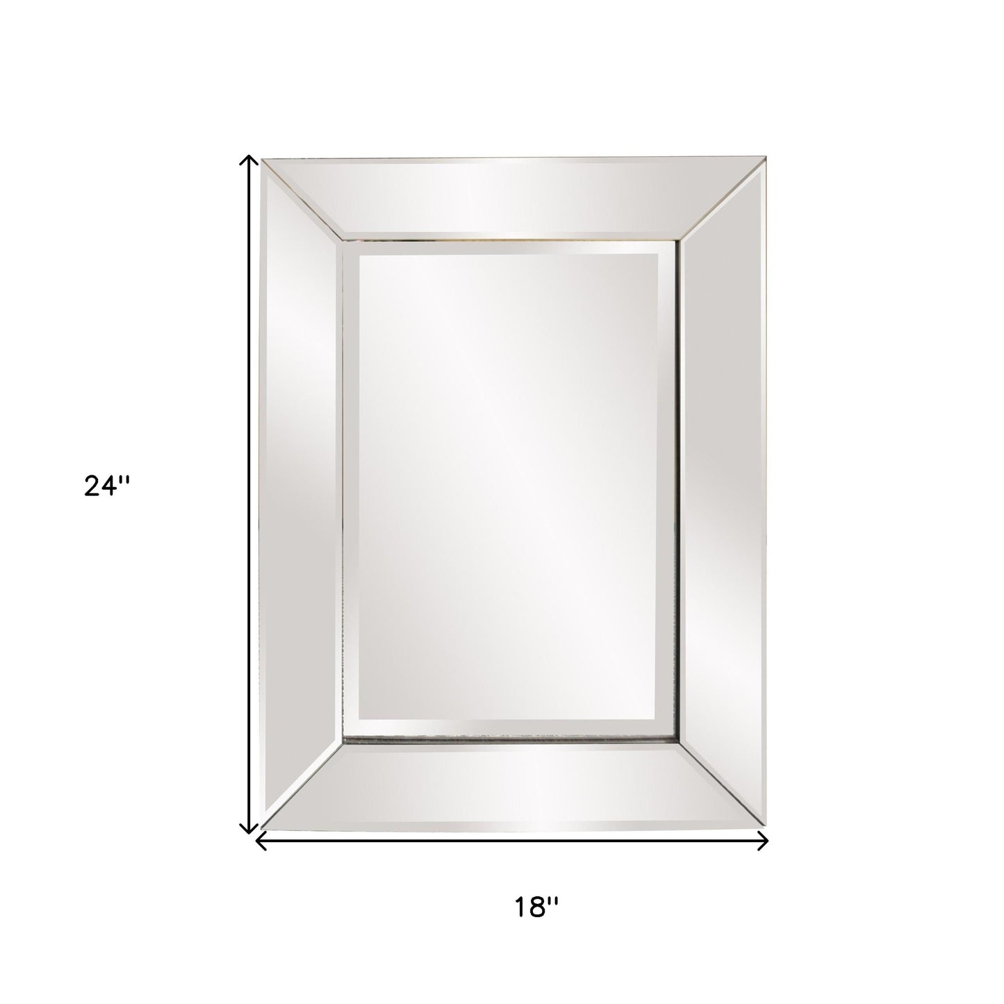 Rectangle Frame Mirror With Mirrored Finish And Beveled Edge