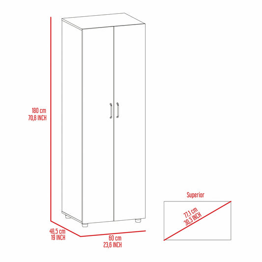 71" Black Tall Two Door Closet