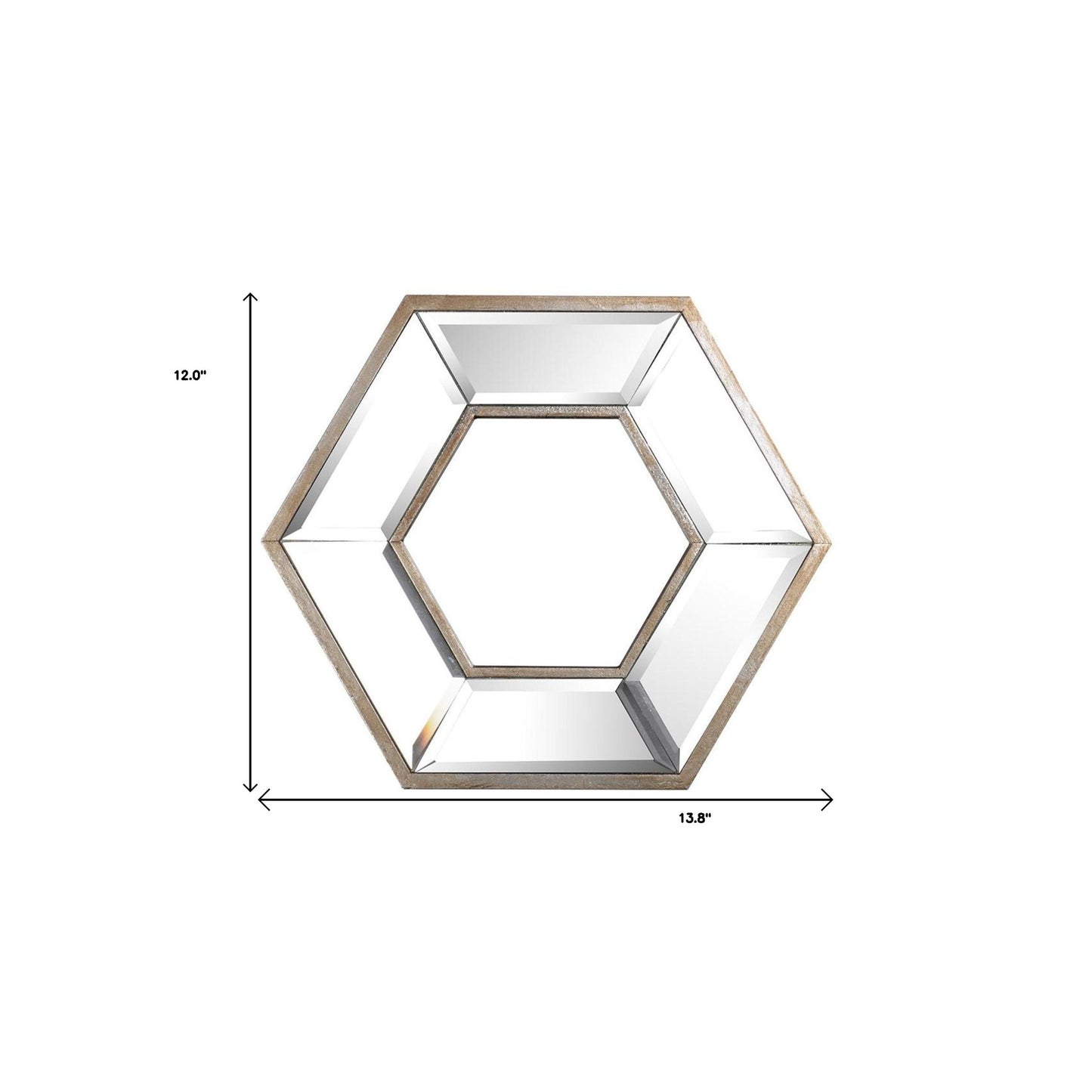 12" Silver Hexagon Wall Mounted Accent Mirror