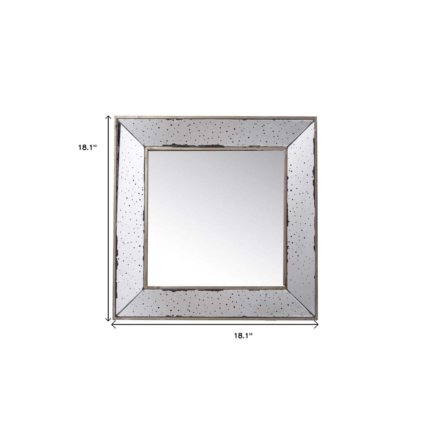 18" Wall Mounted Vintage Style Glass Frame Accent Mirror