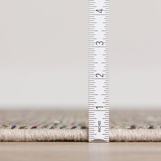 8' Gray and Yellow Octagon Wool Hand Loomed Area Rug