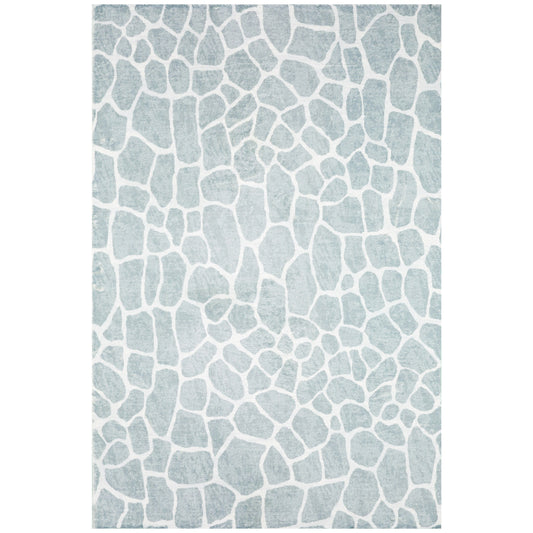 5' x 8' Gray and Ivory Animal Print Handmade Non Skid Area Rug