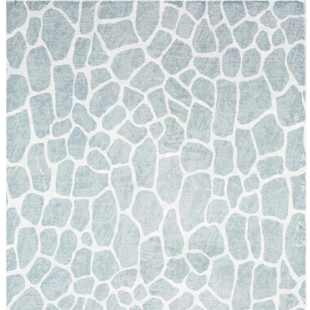 3' X 5' Gray and Ivory Animal Print Handmade Non Skid Area Rug