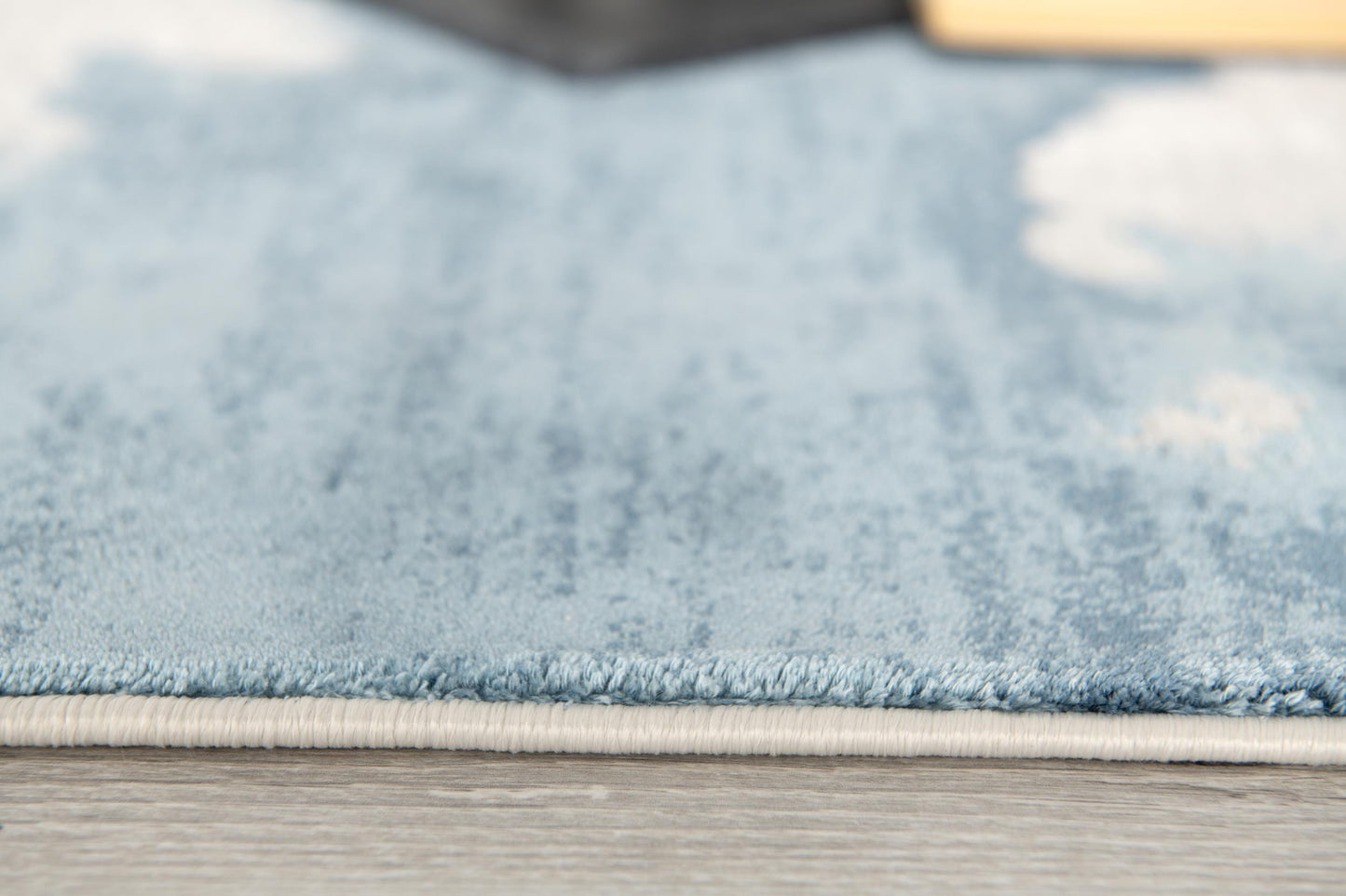 8' Blue and Gray Abstract Washable Non Skid Area Rug