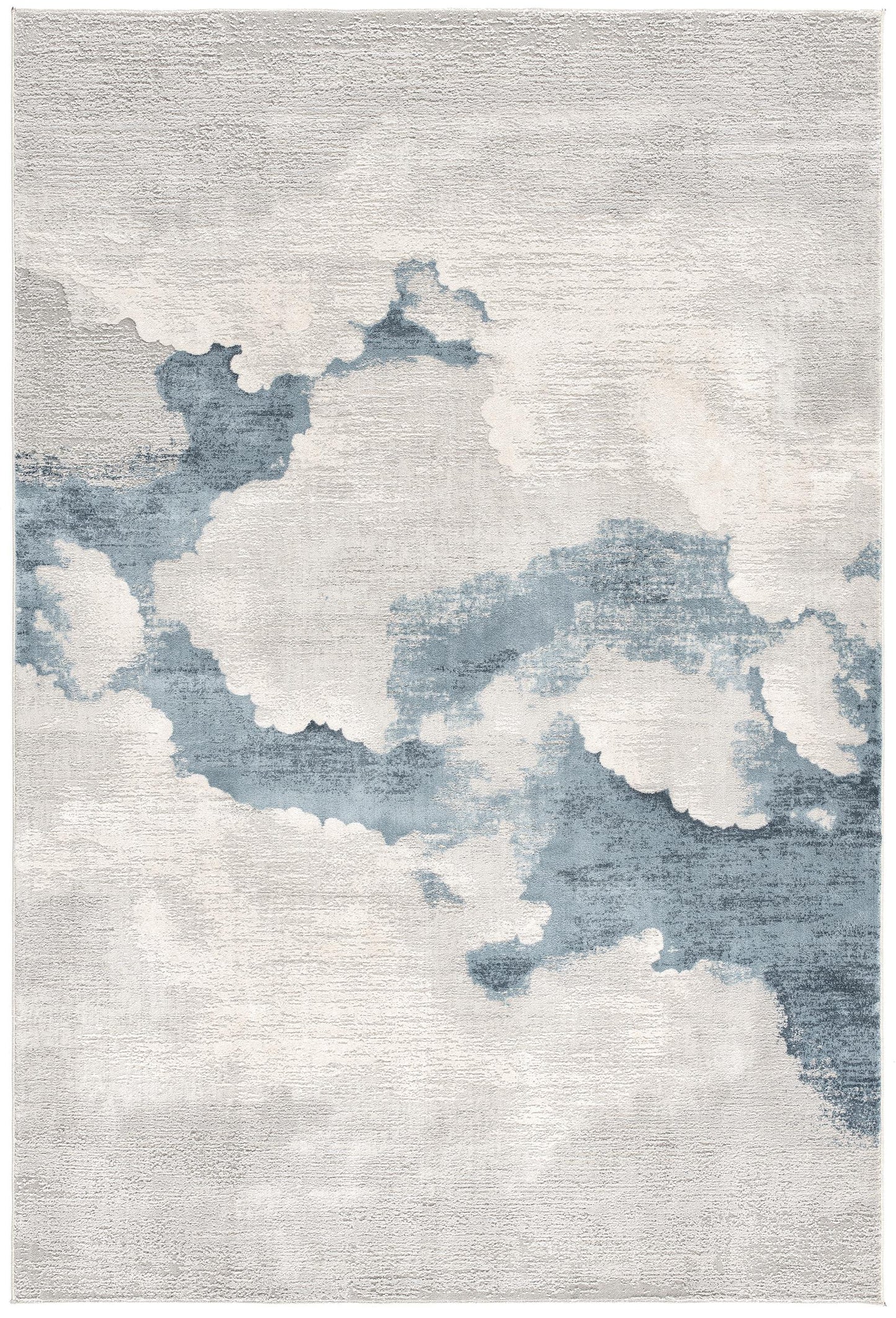 8' Blue and Gray Abstract Washable Non Skid Area Rug