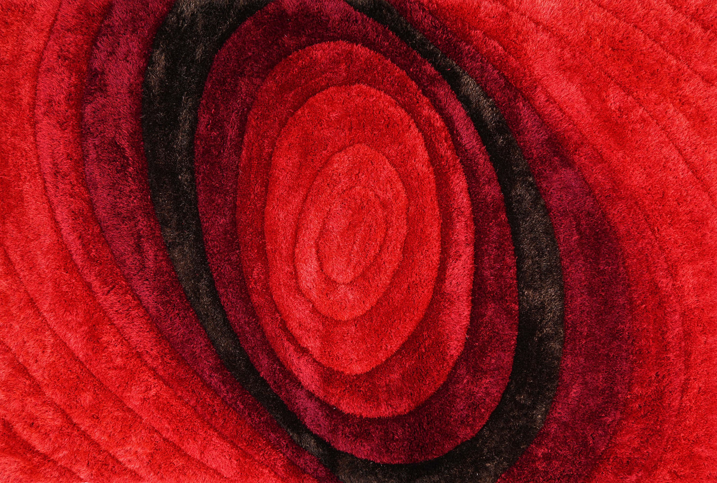 5' x 7' Red and Black Shag Hand Tufted Area Rug