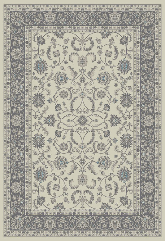 5' x 8' Ivory and Gray Oriental Area Rug