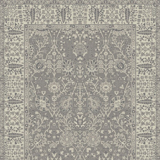 8' x 10' Gray and Ivory Oriental Area Rug