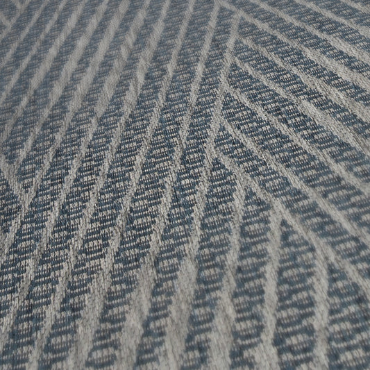 6' x 9' Gray and Blue Geometric Stain Resistant Indoor Outdoor Area Rug