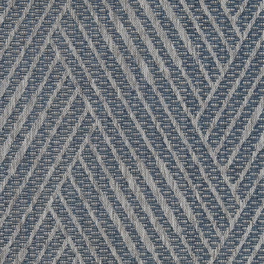 5' x 8' Gray and Blue Geometric Stain Resistant Indoor Outdoor Area Rug