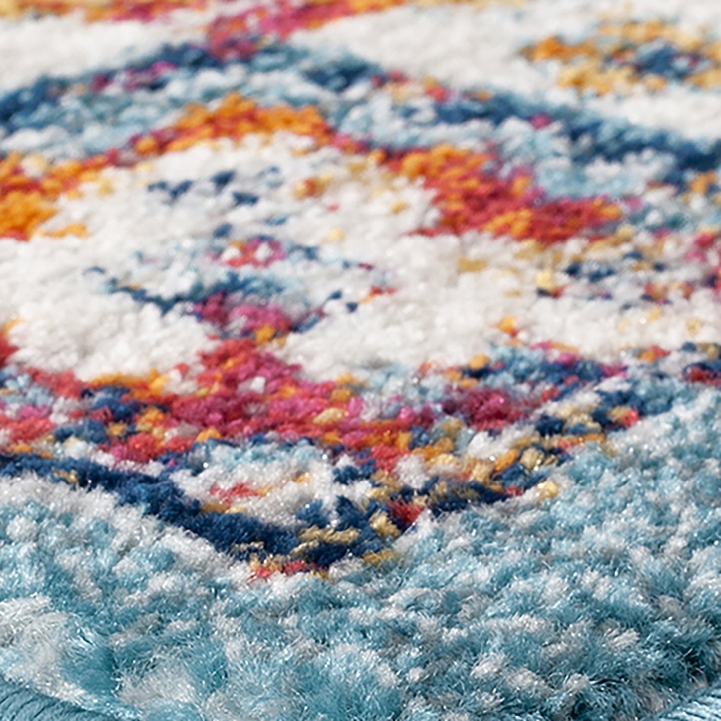 5' x 8' Blue and Orange Medallion Power Loom Area Rug