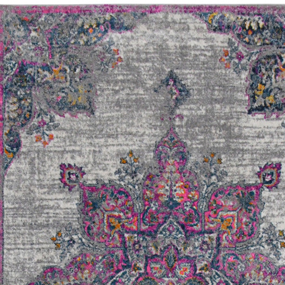 3' X 5' Pink Medallion Power Loom Area Rug