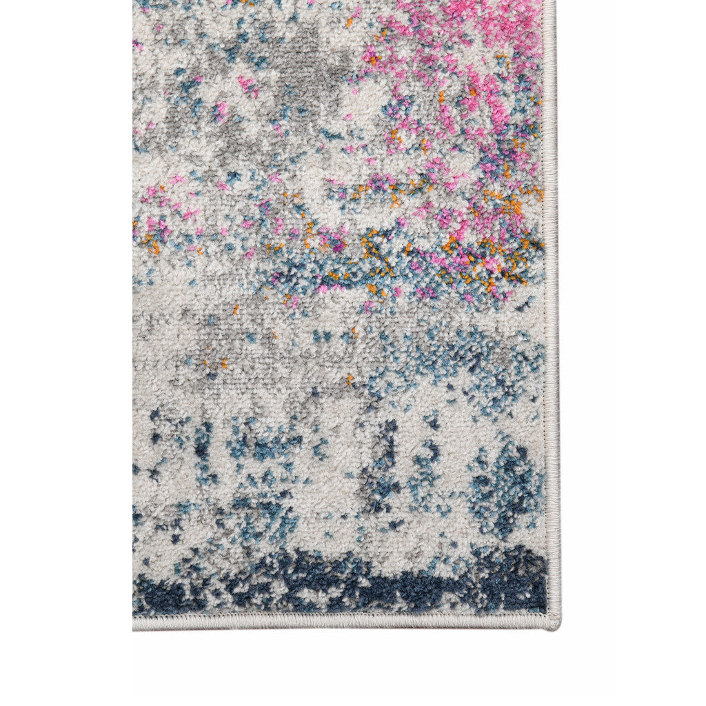 3' X 5' Pink and Orange Abstract Power Loom Area Rug