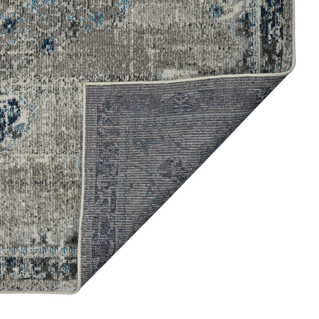 3' X 5' Teal Blue Medallion Power Loom Area Rug