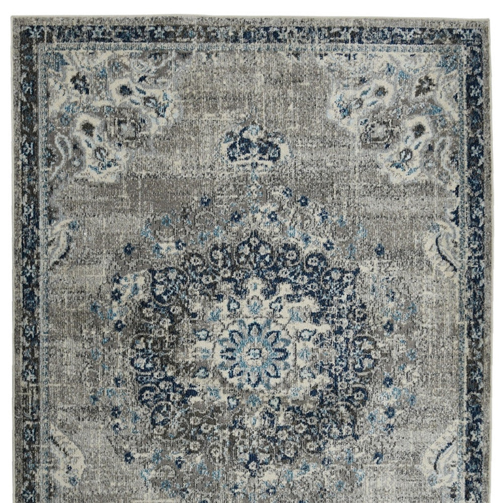 3' X 5' Teal Blue Medallion Power Loom Area Rug