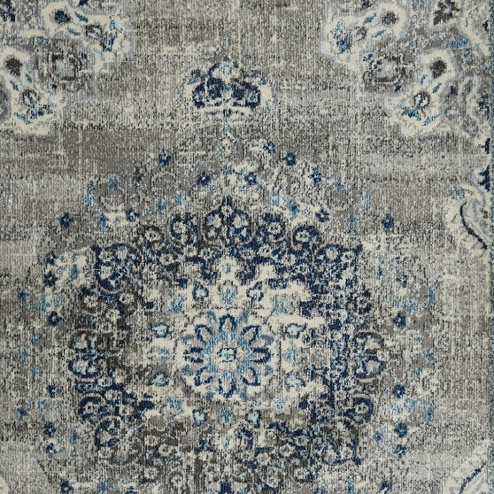 3' X 5' Teal Blue Medallion Power Loom Area Rug